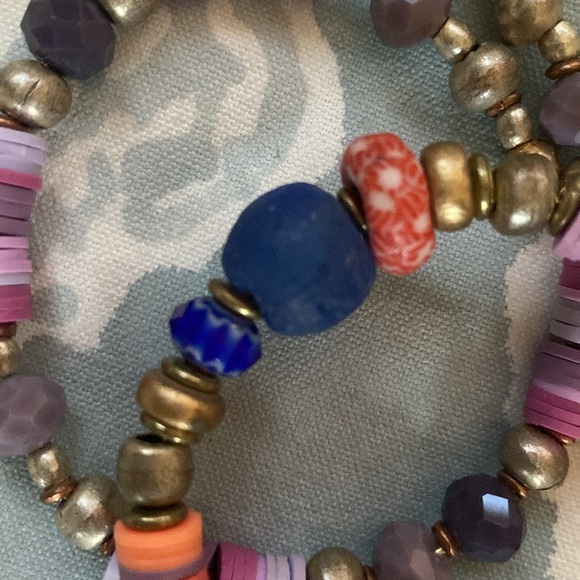 2 piece Handmade bracelet set /stack,African glass beads. - Picture 6 of 16